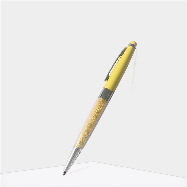 Crystal Metal Ballpoint Pen - Yellow