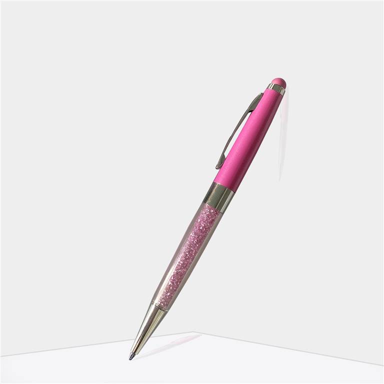 Crystal Metal Ballpoint Pen - Pink