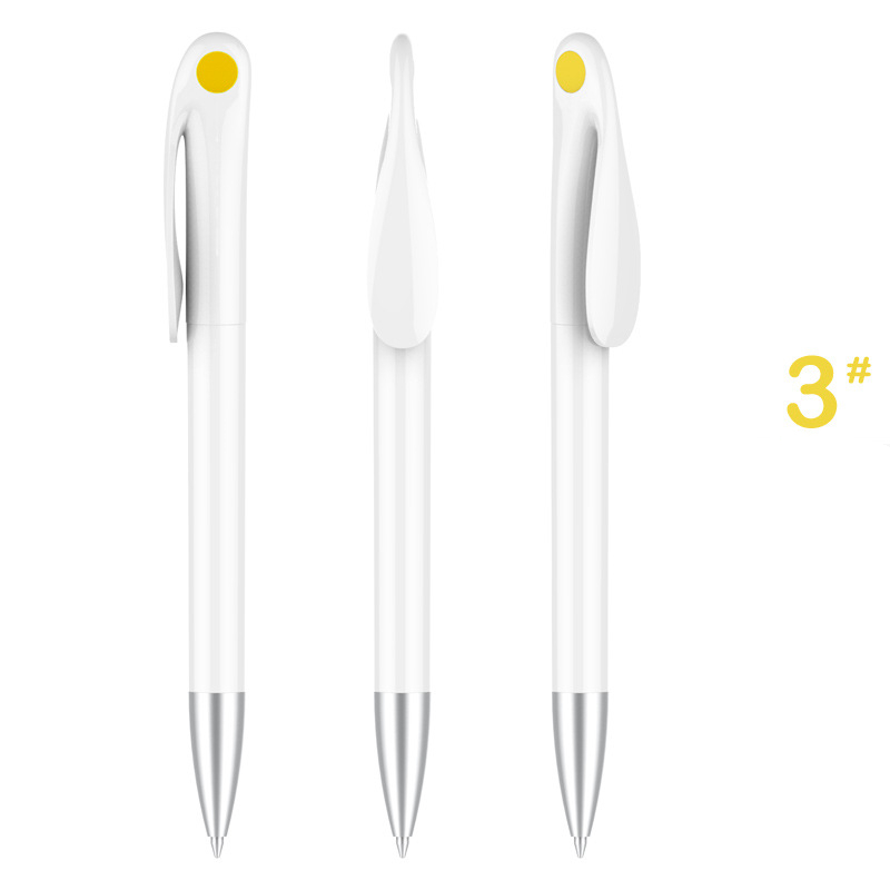 Cute Rabbit Plastic Pen - White Barrel with Yellow Point
