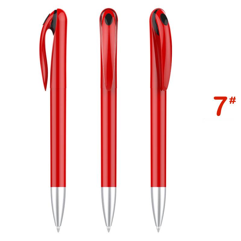 Stylish Advertising Plastic Pen - Red Barrel with Black Top