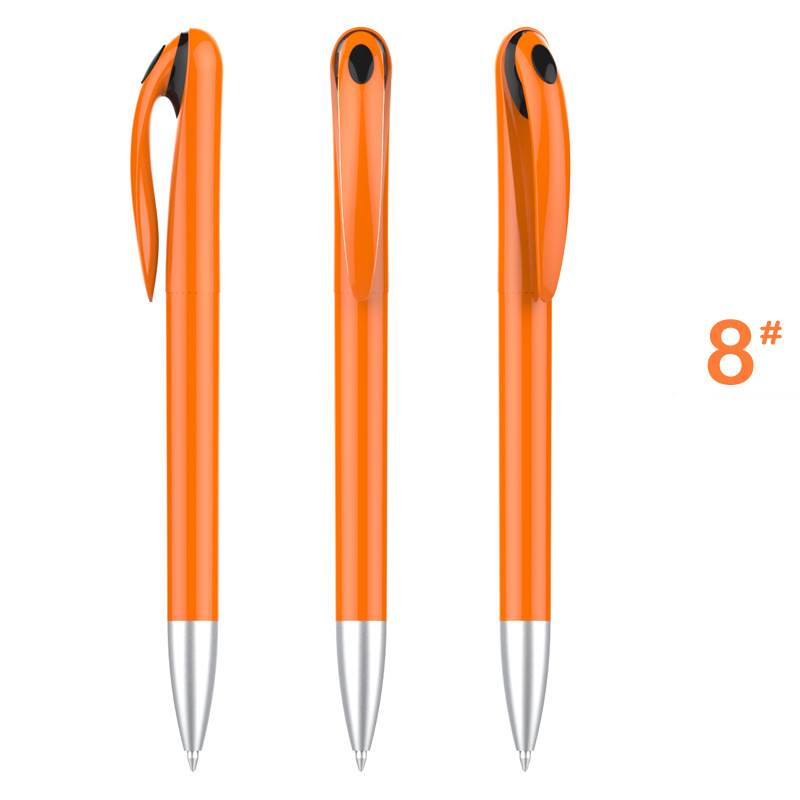 Stylish Advertising Plastic Pen - Orange Barrel with Black Top
