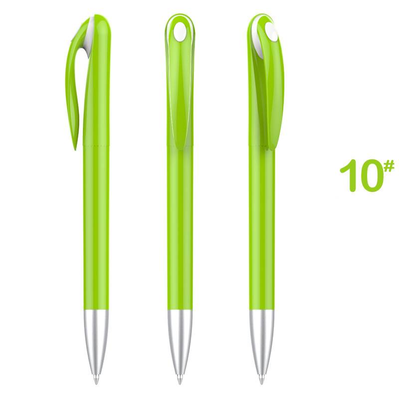 Stylish Advertising Plastic Pen - Light Green Barrel with White Top