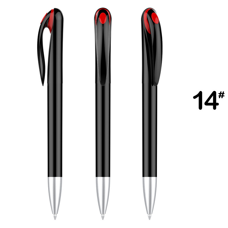 Stylish Advertising Plastic Pen - Black Barrel with Red Top