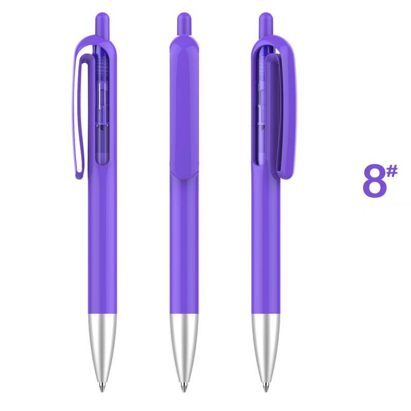 Retractable Window Vision Plastic Pen - Purple Barrel with Purple Window