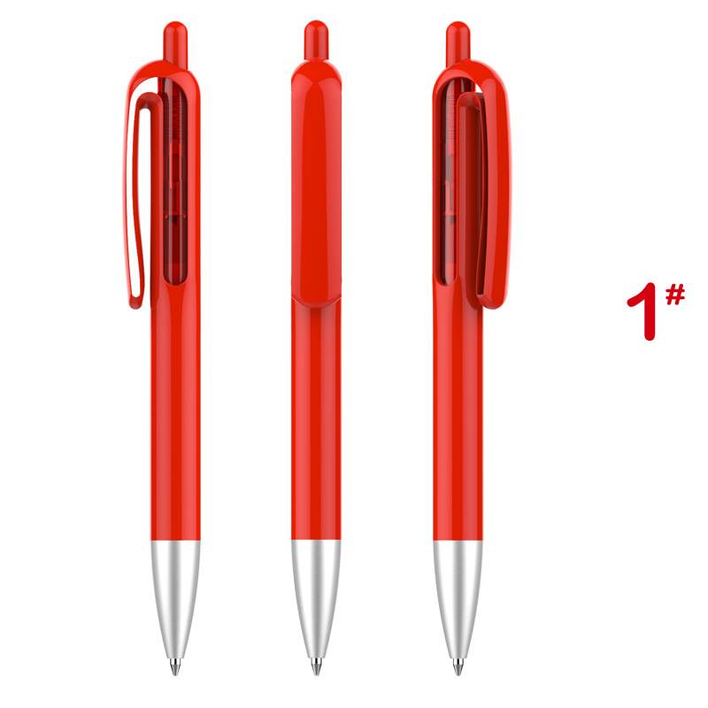 Retractable Window Vision Plastic Pen - Red Barrel with Red Window