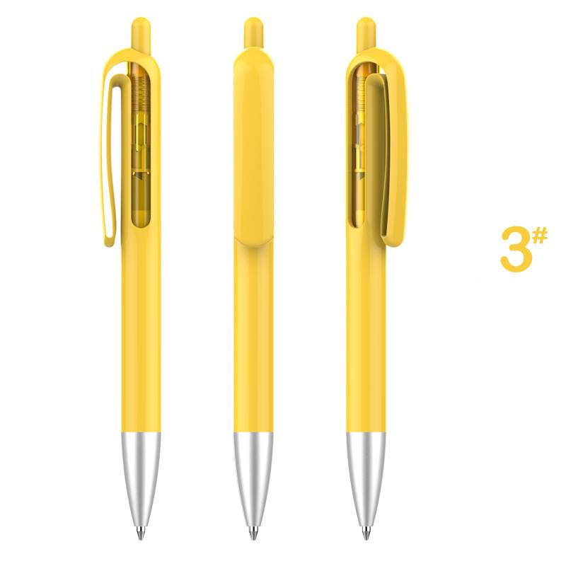 Retractable Window Vision Plastic Pen - Yellow Barrel with Yellow Window