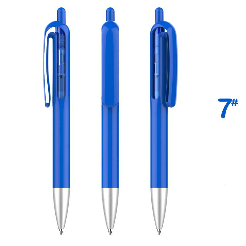 Retractable Window Vision Plastic Pen - Dark Blue Barrel with Dark Blue Window