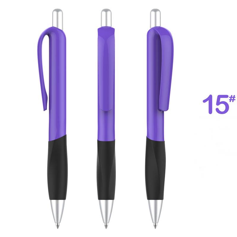 Souvenir Retractable Grip Pen - Purple Barrel with Black Grip