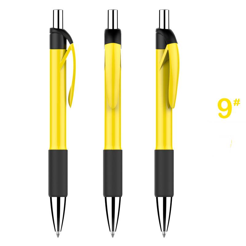 Economical Minimalist Advertising Pen - Yellow Barrel with Black Grip