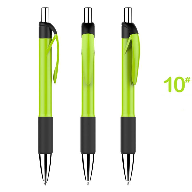 Economical Minimalist Advertising Pen - Green Barrel with Black Grip