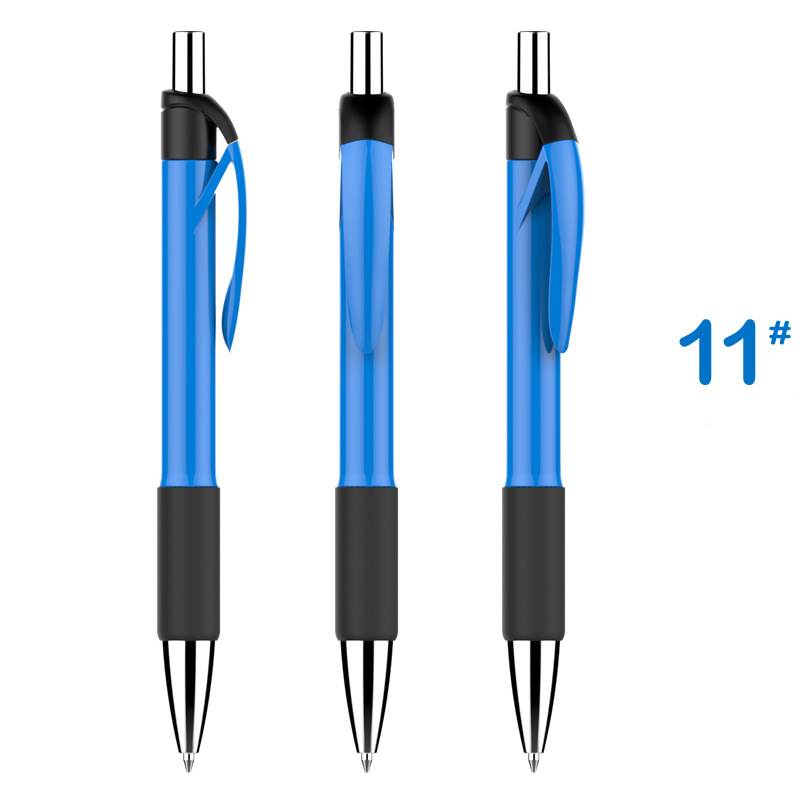 Economical Minimalist Advertising Pen - Blue Barrel with Black Grip