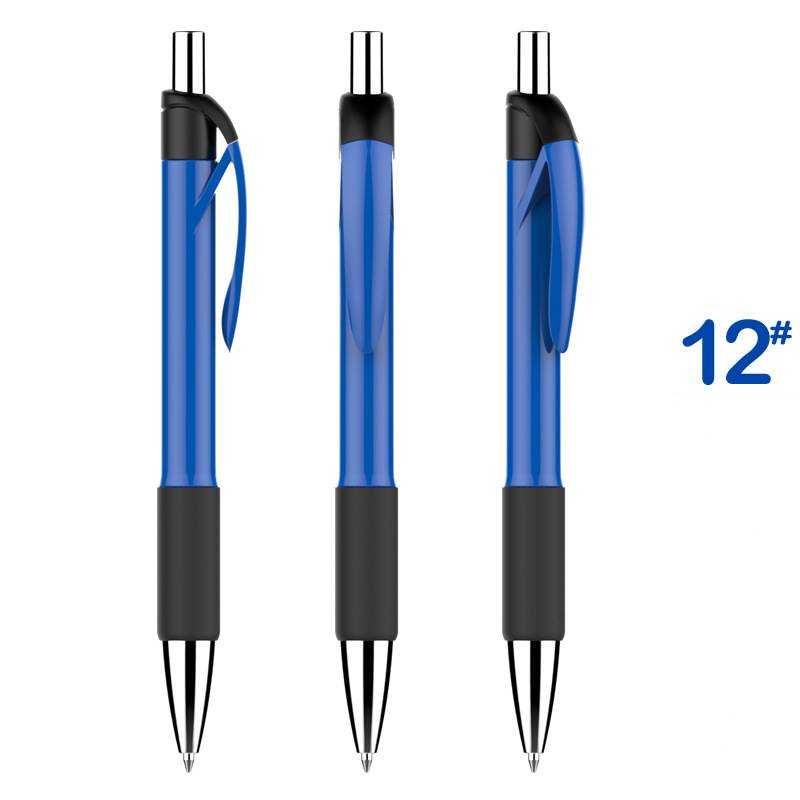 Economical Minimalist Advertising Pen - Dark Blue Barrel with Black Grip