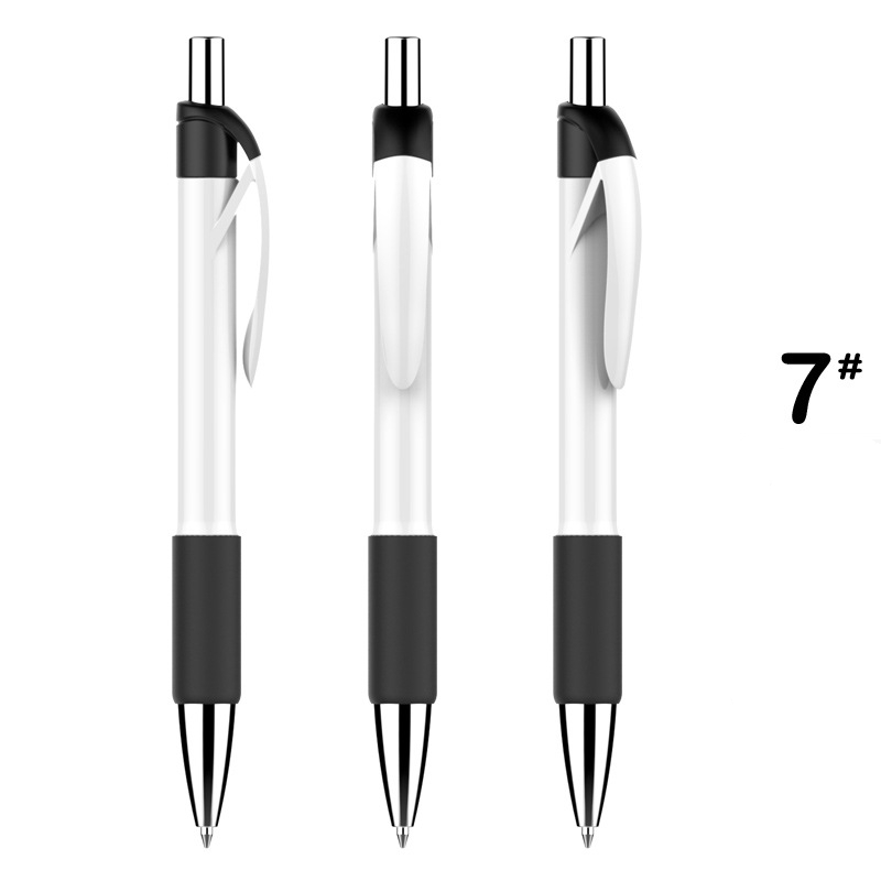 Economical Minimalist Advertising Pen - White Barrel with Black Grip