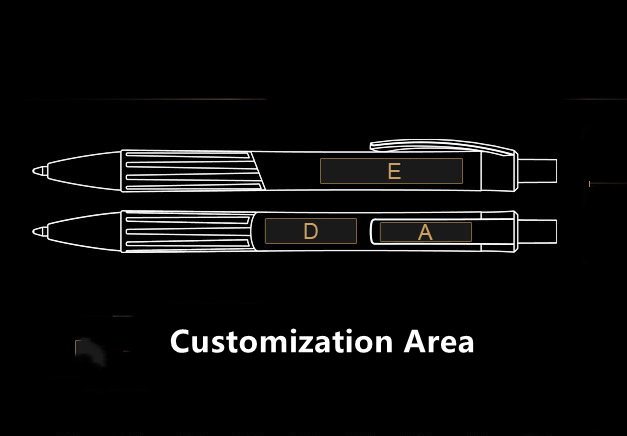 Colorful Striped Retractable ABS Pen - Customization Area