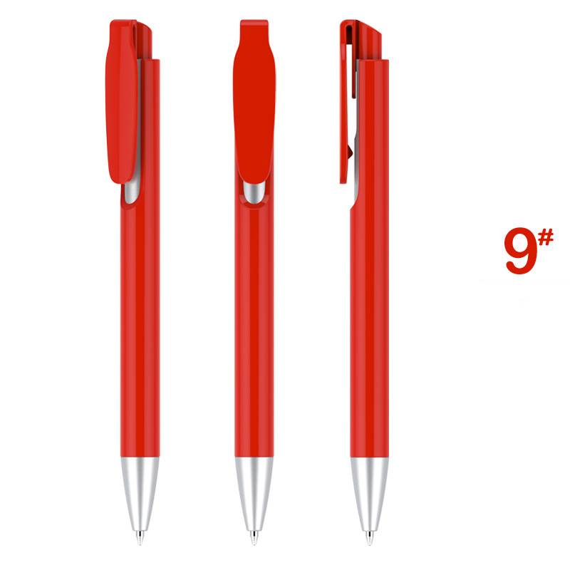 Retractable Clip Gifting Plastic Pen - Red Barrel with Silver Accessories