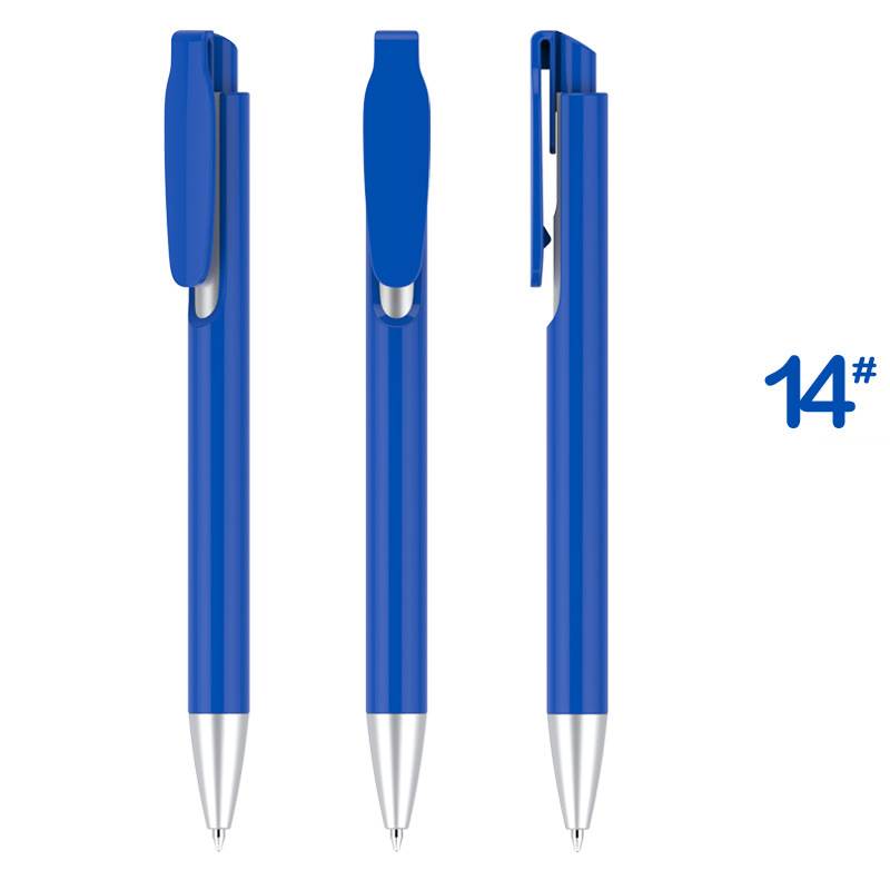 Retractable Clip Gifting Plastic Pen - Dark Blue Barrel with Silver Accessories