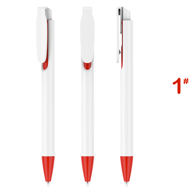 Retractable Clip Gifting Plastic Pen - White Barrel with Red Accessories