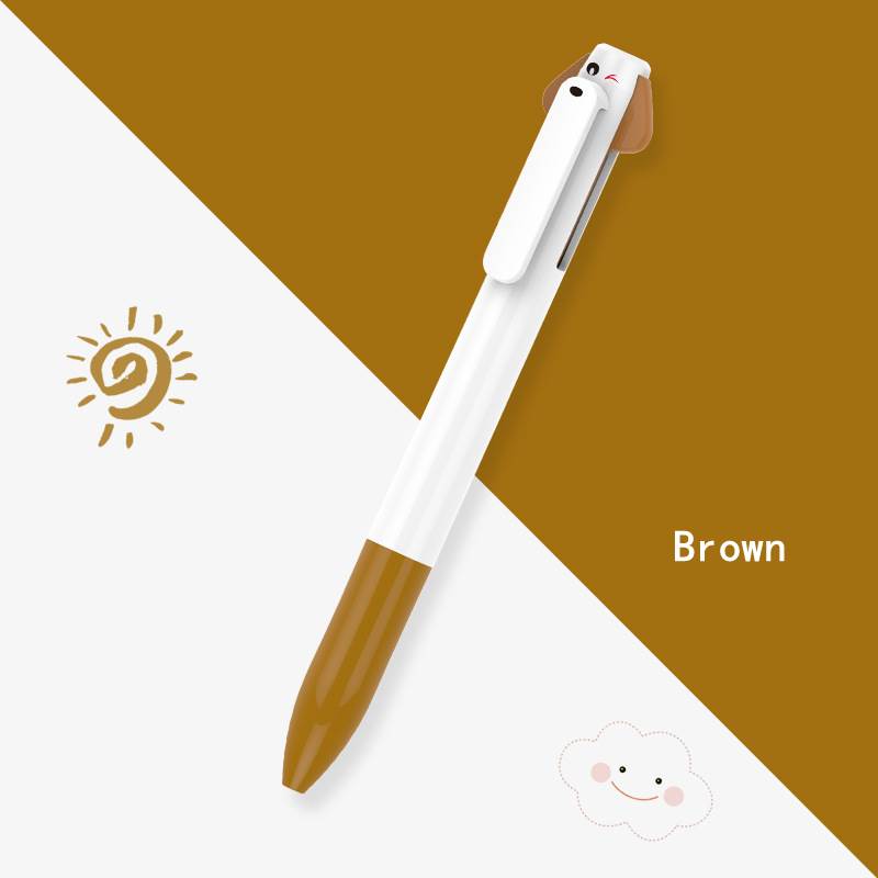 Doggy Dual-color Ballpoint Pen - Brown