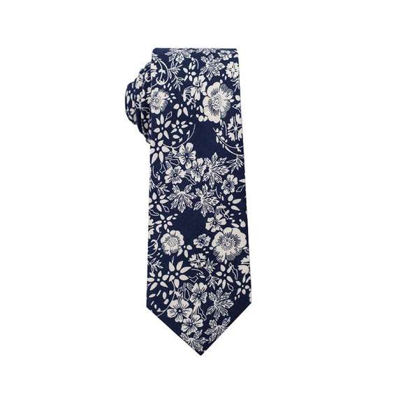 Vintage Floral Digital Printing Cotton Tie