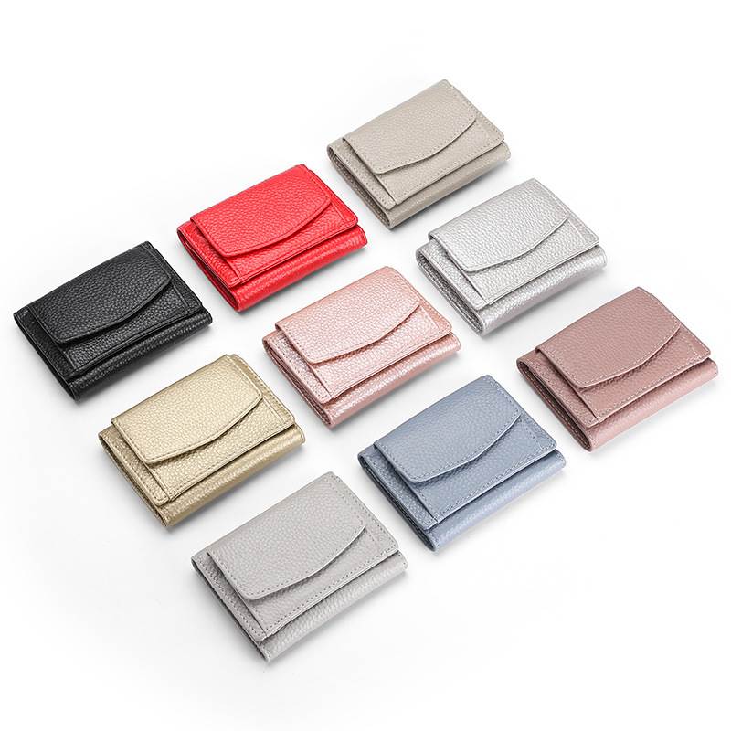 Leather Trifold Card Wallet - Various Colors