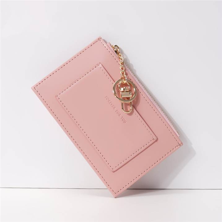 Fresh Solid Color Zipper Coin Purse