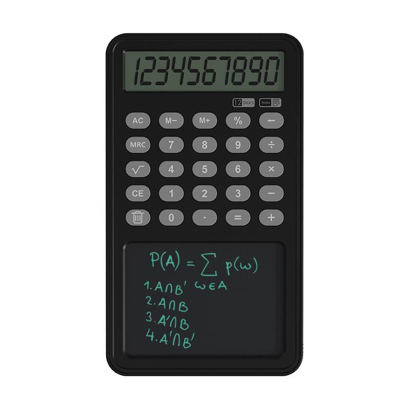Smart Calculator with Handwriting Board - Black