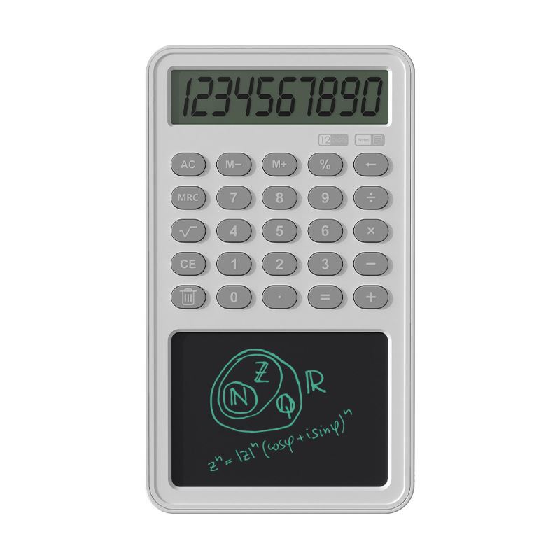 Smart Calculator with Handwriting Board - White