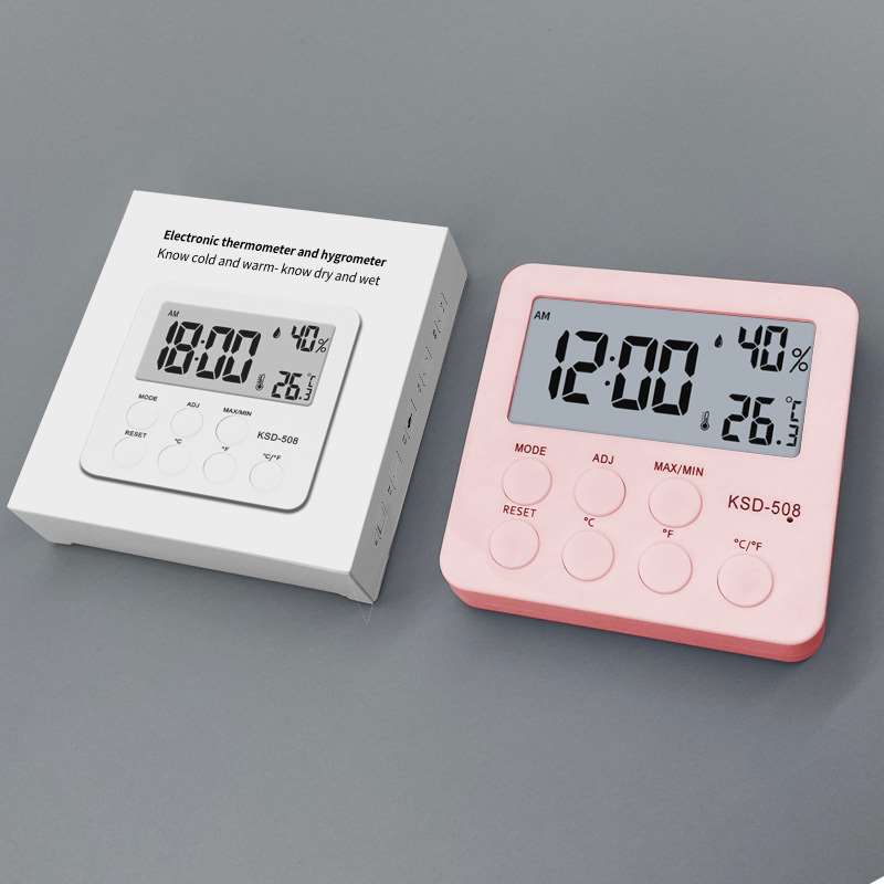 Multifunctional 3-in-1 Digital Hygrometer - Pink