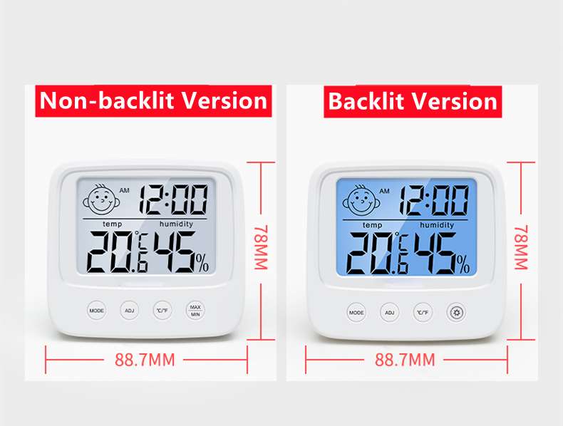 Multifunctional Electronic Hygrometer with Retractable Stand – Two Versions