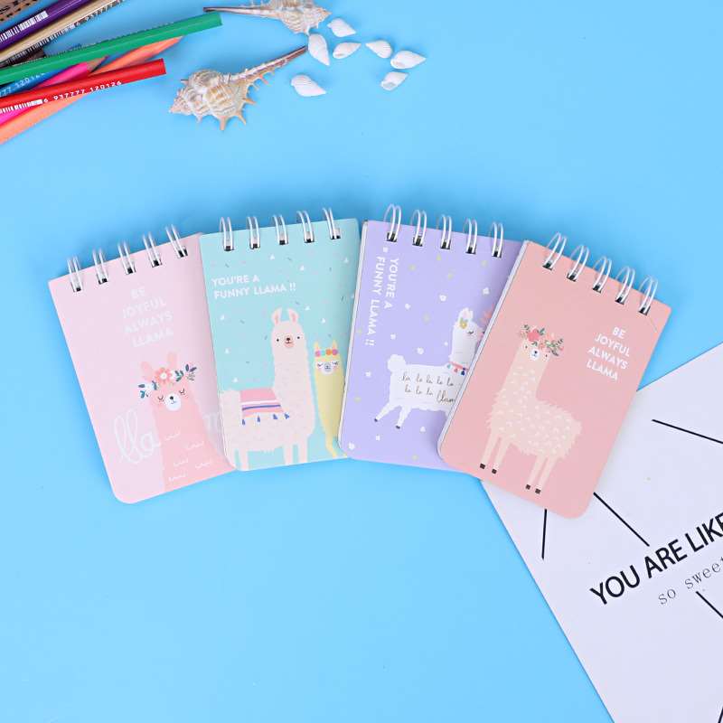 Cute Alpaca Spiral Bound Pocket Notebook - Colors