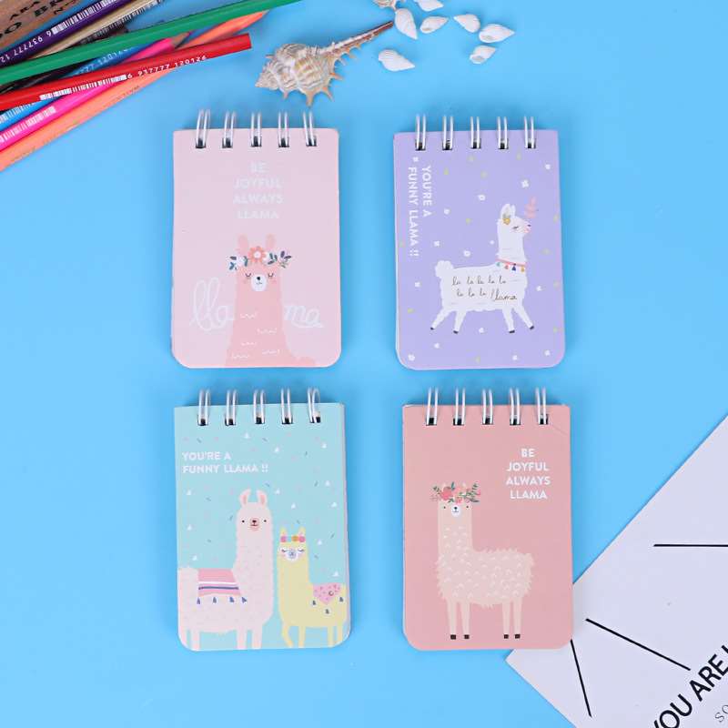 Cute Alpaca Spiral Bound Pocket Notebook