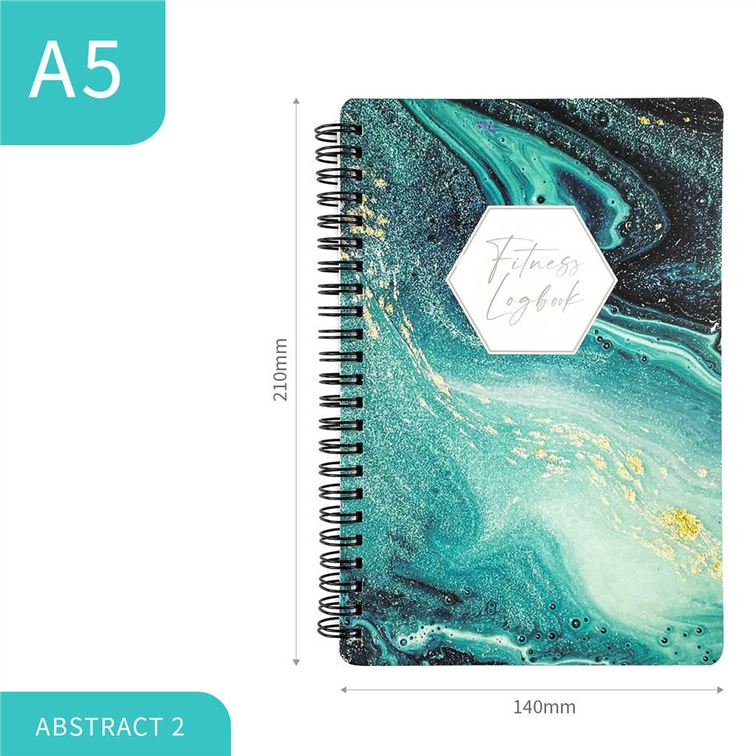 Hard Cover Fitness Journal Spiral Bound Notebook - Green