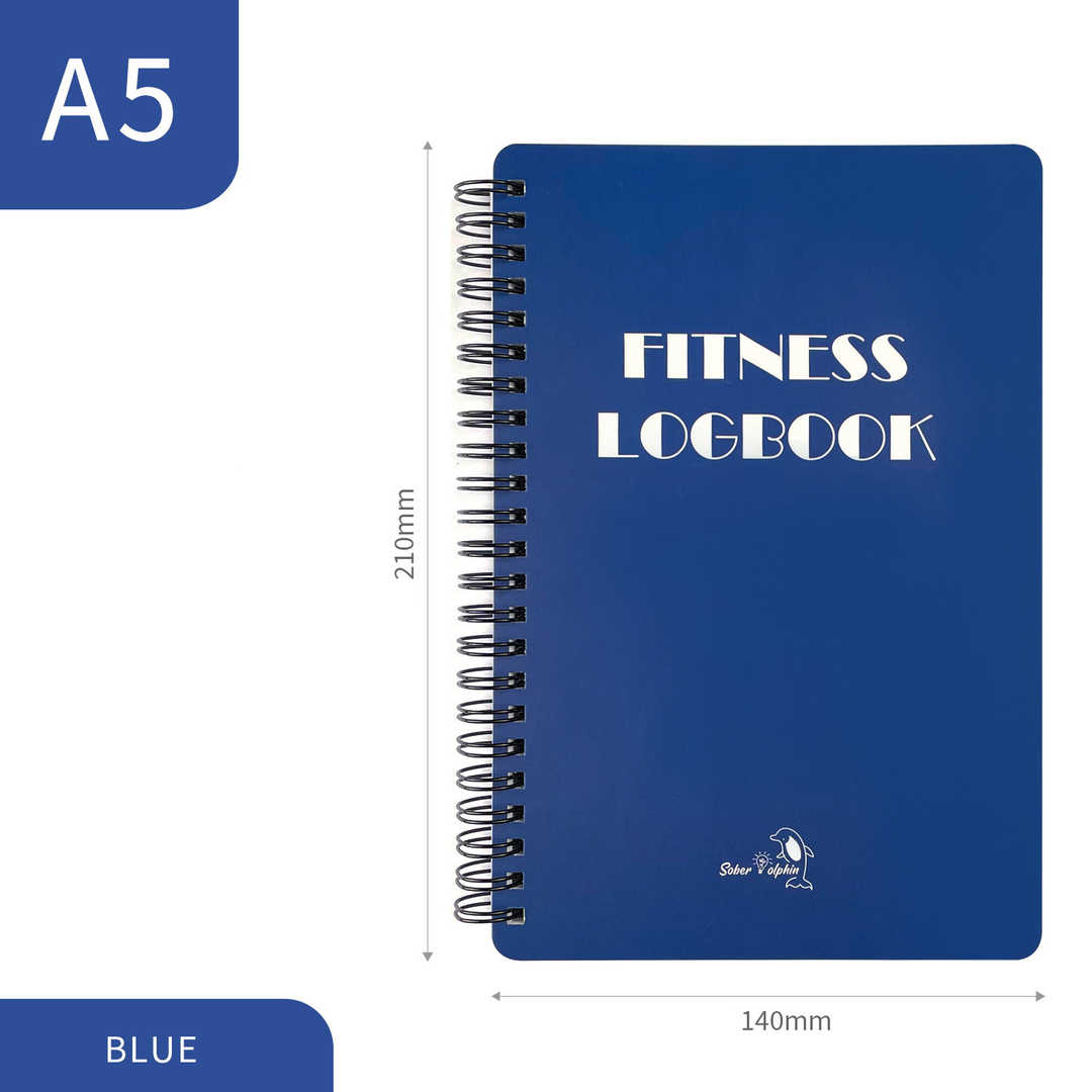 Hard Cover Fitness Journal Spiral Bound Notebook - Blue
