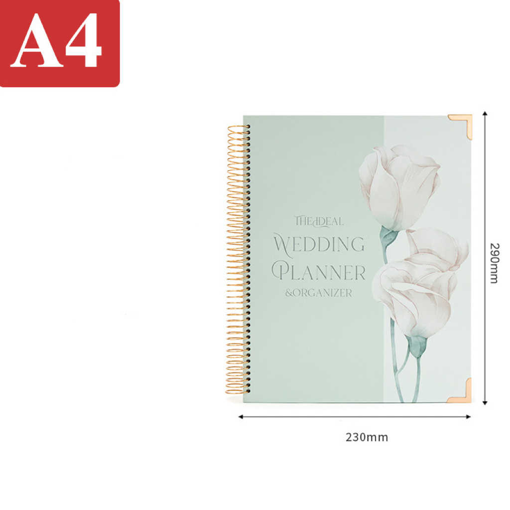 Romantic Flower Themed Wedding Planner Spiral Bound Notebook - Lily