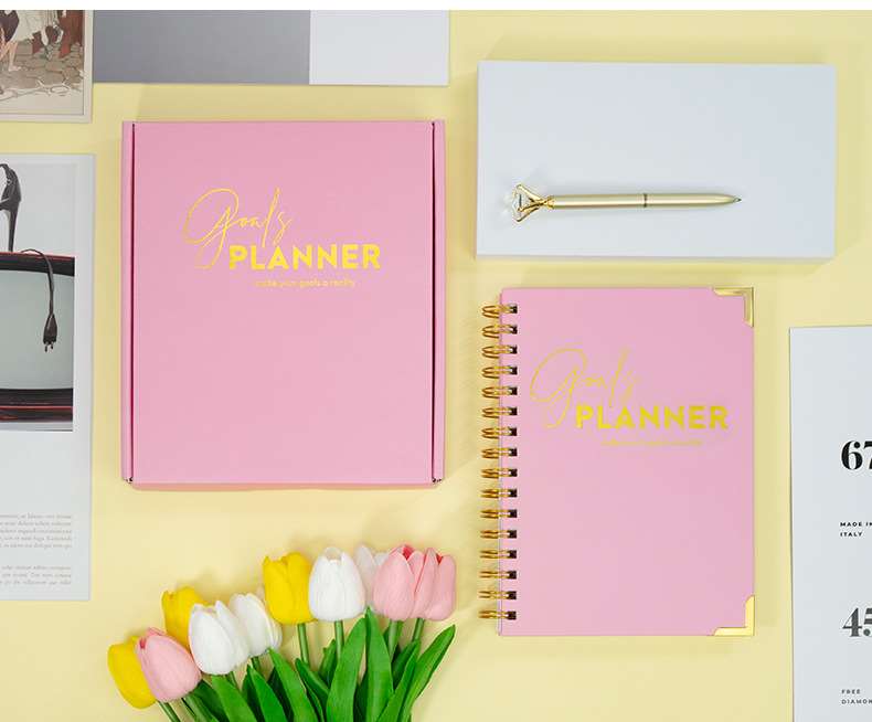 Pure Color Monthly Planner Spiral Bound Notebook with Gift Box - Gift Box
