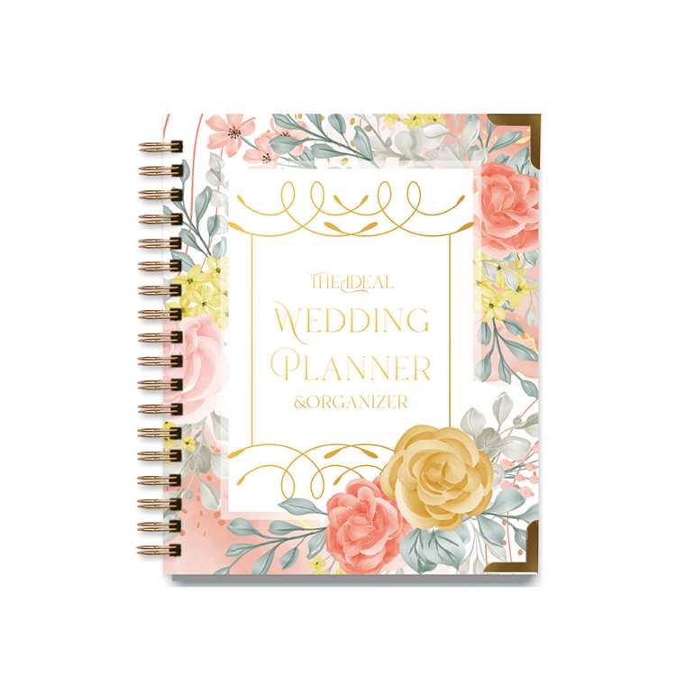 Delicate Wedding Planner Spiral Bound Wedding Album - Flower Cover