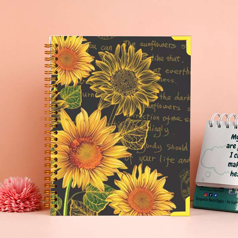 Oil Painting Flower Spiral Bound Notebook - Sunflower
