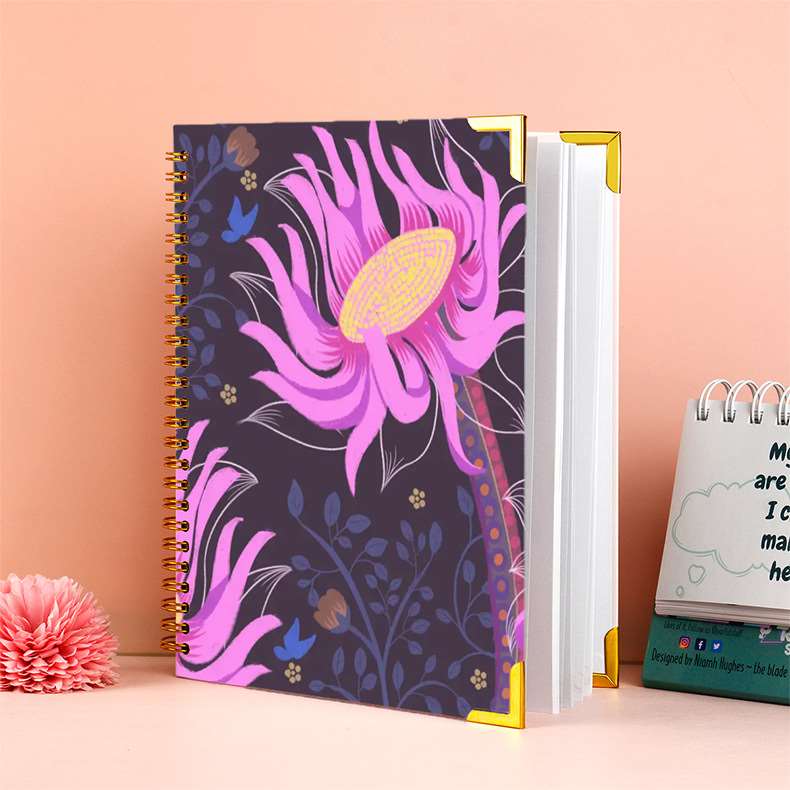 Oil Painting Flower Spiral Bound Notebook - Dahlia