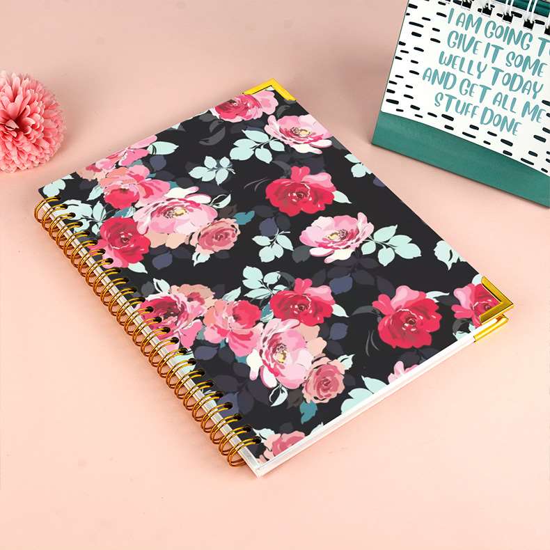 Oil Painting Flower Spiral Bound Notebook - Rose