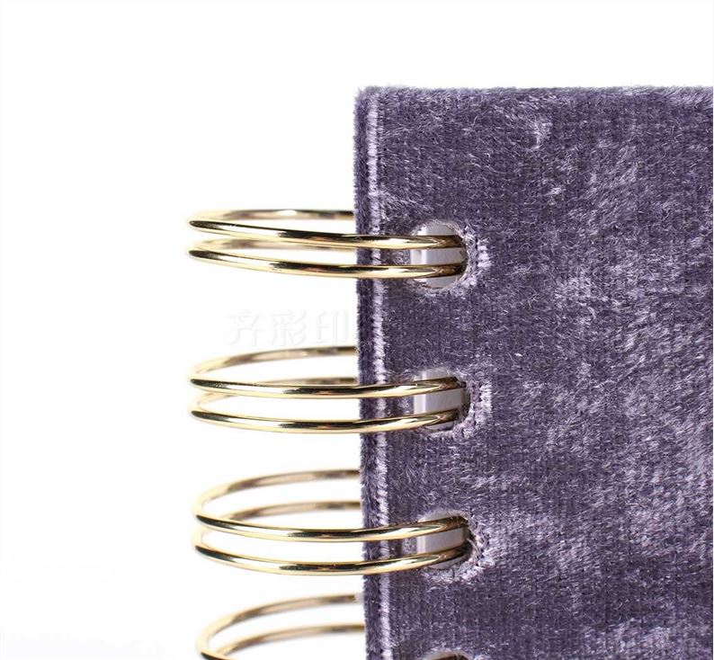 Luxury Velvet Cover Spiral Bound Notebook - Detail