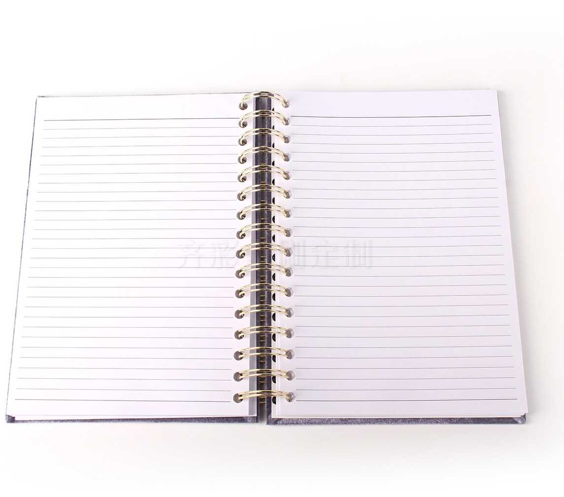Luxury Velvet Cover Spiral Bound Notebook - Inside Pages