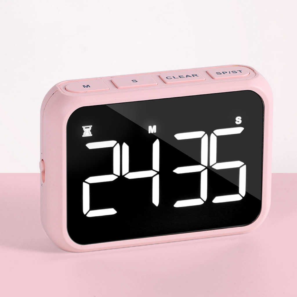 LED Display Rechargeable Digital Timer in Pink