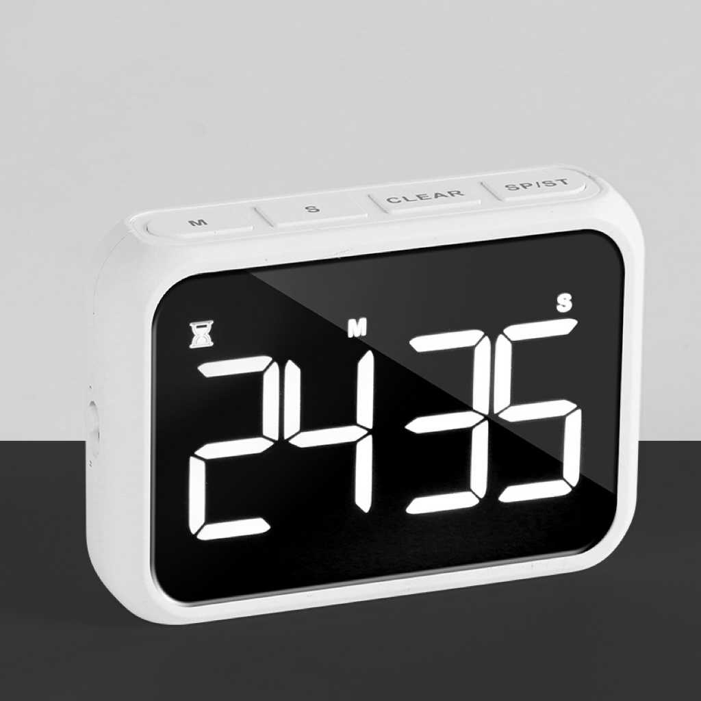 LED Display Rechargeable Digital Timer in White