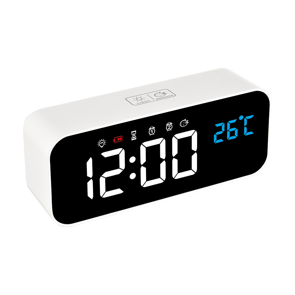 High-Definition LED Multifunctional Digital Clock and Timer - White