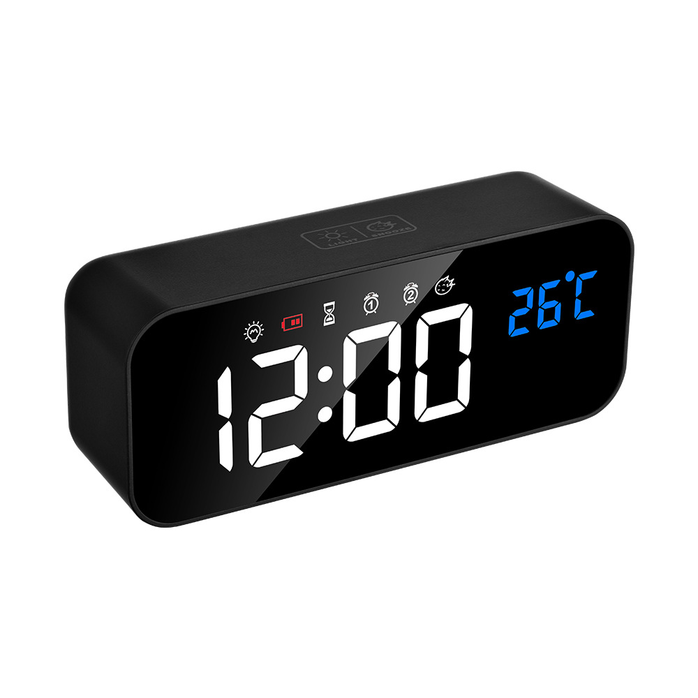 High-Definition LED Multifunctional Digital Clock and Timer - Black