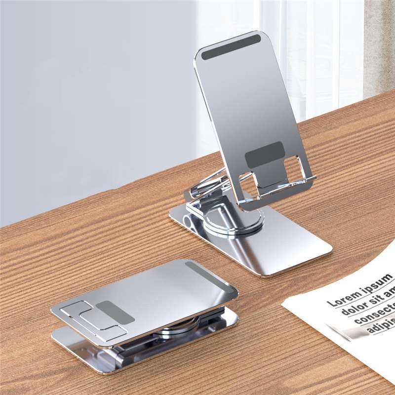 Desktop Modern Swivel Folding Phone Holder - Silver