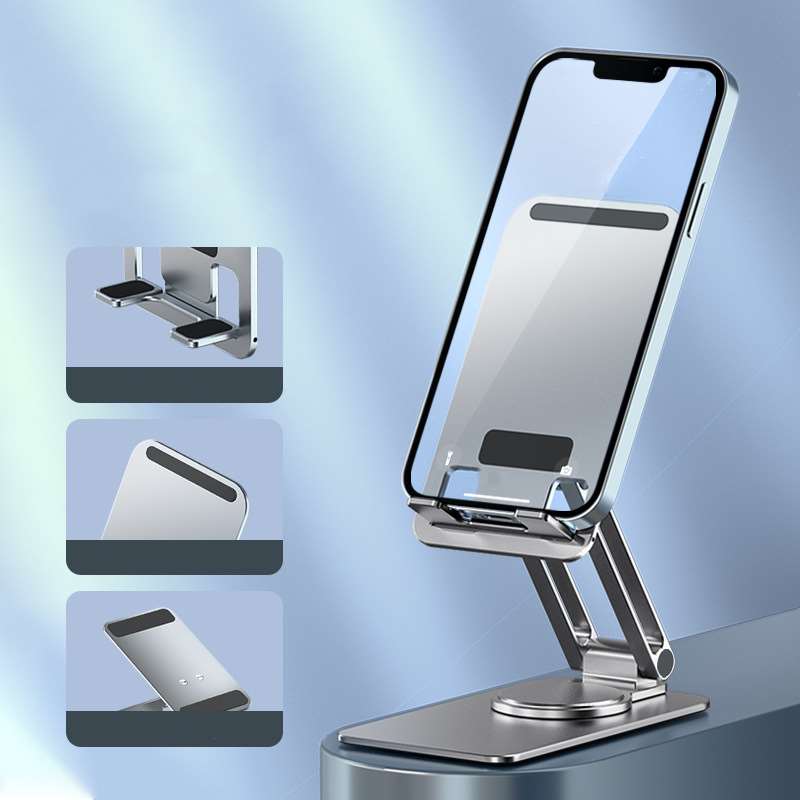 Desktop Modern Swivel Folding Phone Holder - Silicone Anti-slip Pads