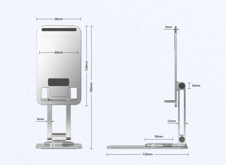 Desktop Modern Swivel Folding Phone Holder - Specifications