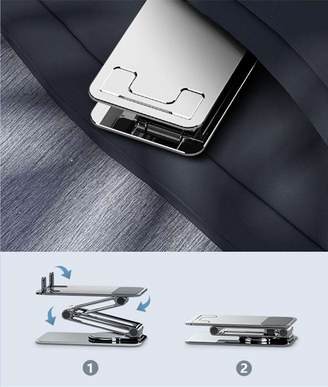 Luxurious Triple Folds Swivel Phone Stand - Foldable