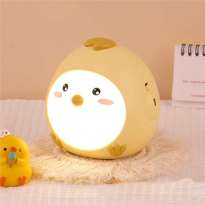 Touch-Sensitive Chicken LED Night Light - Yellow Cute Face